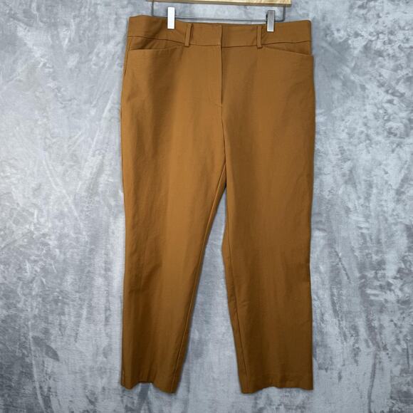 Ann Taylor Factory Pants Womens 12 Camel Stretch Chino Ankle Slim Twill Work - Picture 1 of 9